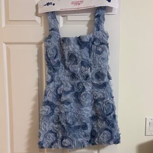 Oh Polly Blue Floral Corset Mini Dress